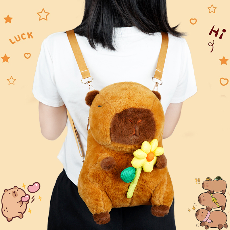 حقيبة ظهر على شكل دمية زهور الكابيبارا