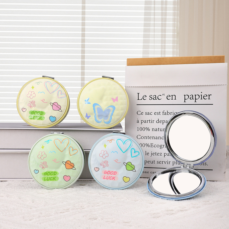 مرآة محمولة مستديرة على شكل فراشة أنيقة