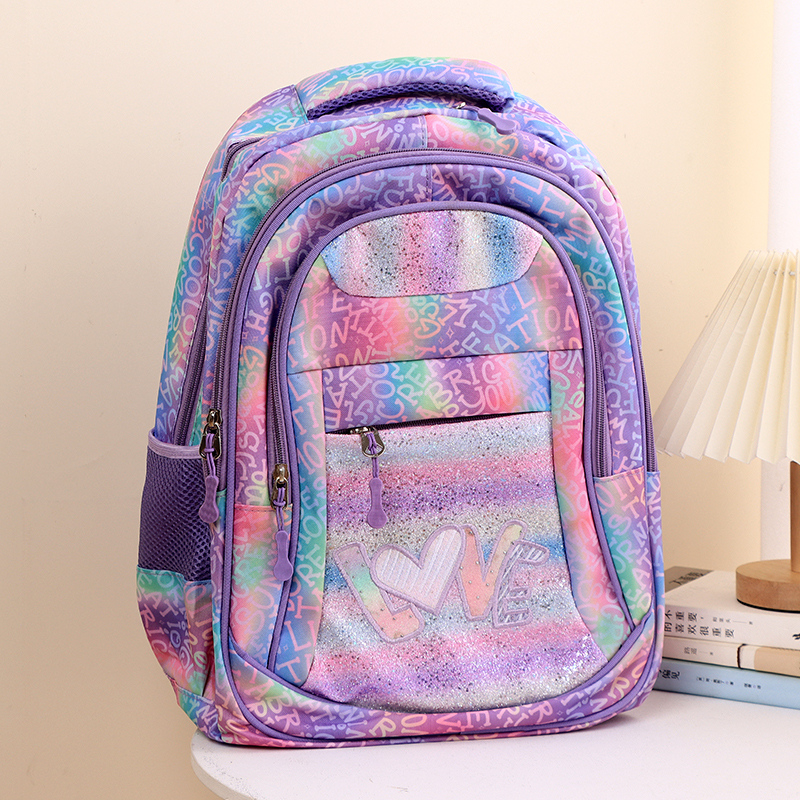 حقيبة ظهر إنجليزية بتدرج لوني براق لون أرجواني