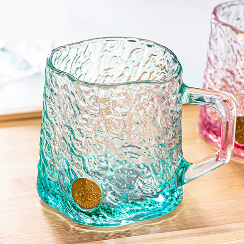 كوب زجاجي موضة بتدرج جليدي (أزرق)