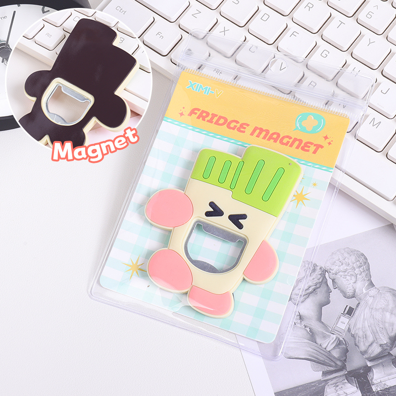 مغناطيس فتاحة زجاجات على شكل ثوم كرتوني (أبيض)