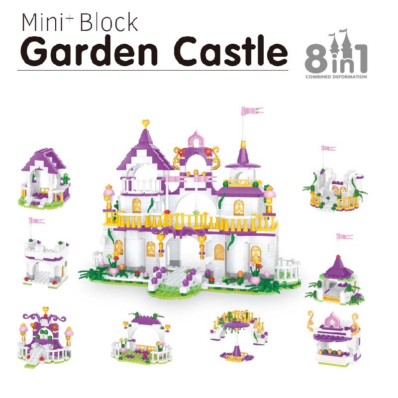 مكعبات تركيب قلعة الحديقة 8 في 1
