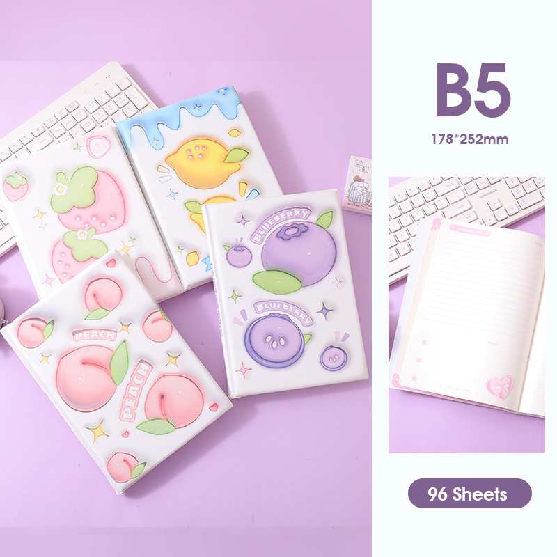 دفتر وسادة صفحات ملونة – سلسلة الفواكه – B5 – 96 ورقة مع ملصقات