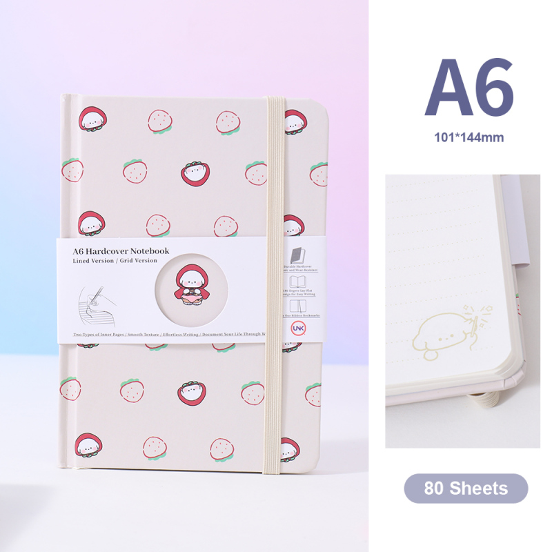 دفتر ملاحظات مقوى سلسلة مكتب الدب الخفيف بأوراق متنوعة 80 ورقة A6 (بني فاتح)