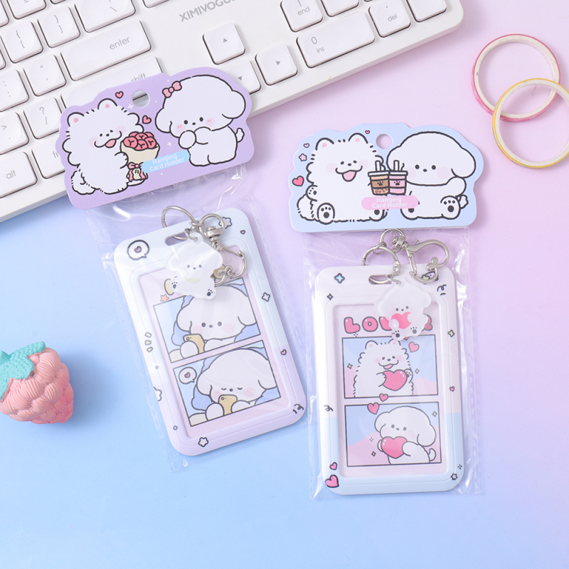 حامل بطاقات بشكل دب مع سلسلة مفاتيح