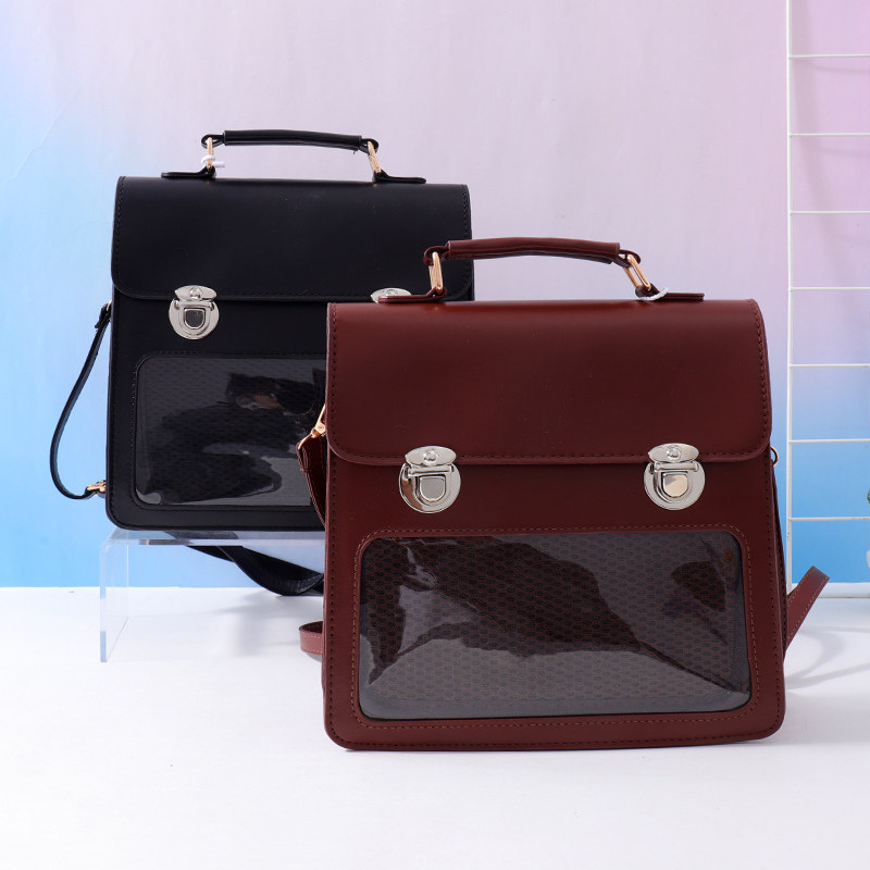 حقيبة ظهر شفافة متعددة الاستخدامات بإبزيم أنيق