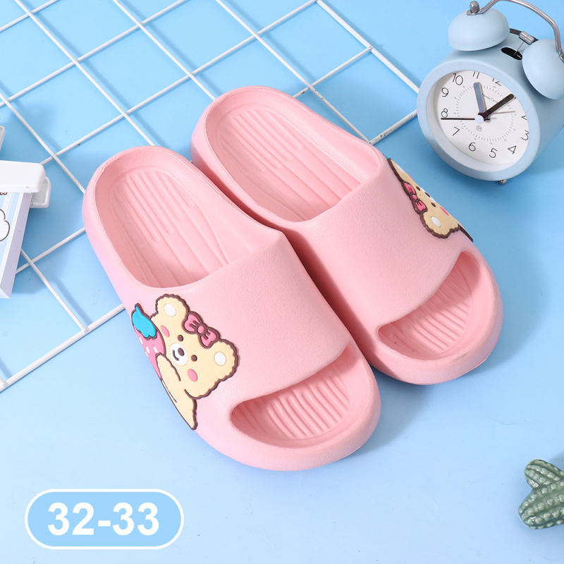 شبشب أطفال مريح على شكل دب 32-33 (وردي)