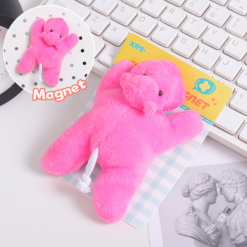 مغناطيس ثلاجة على شكل فرس النهر (أحمر وردي)