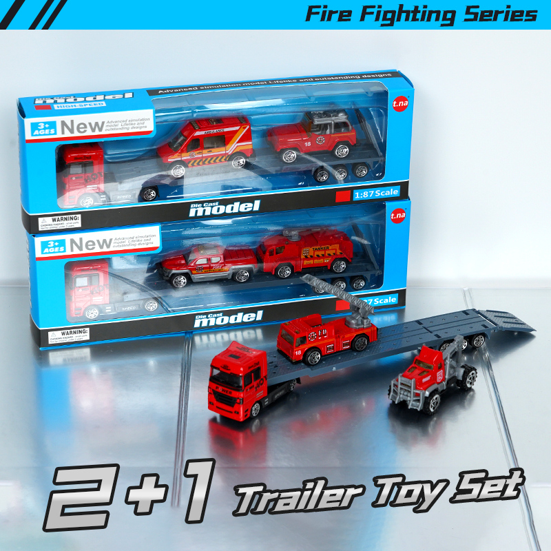 مجموعة مقطورة شاحنات الإطفاء بالسحب سبيكة 2+1