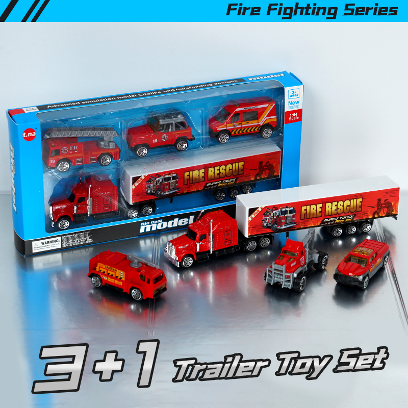 مجموعة مقطورة شاحنات الإطفاء بالسحب سبيكة 3+1