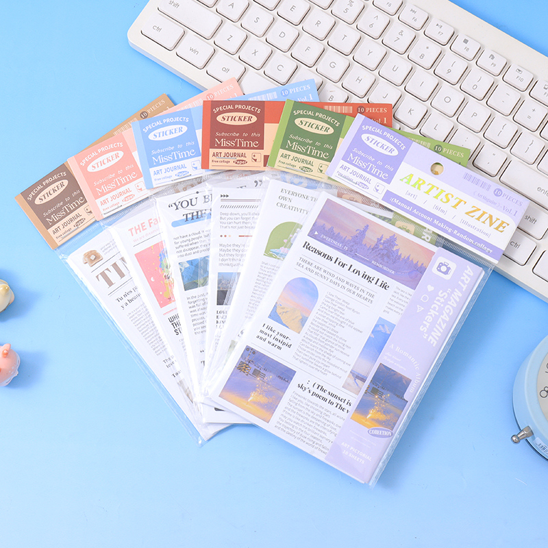 حقيبة ملصقات فنية تصويرية 10 قطع