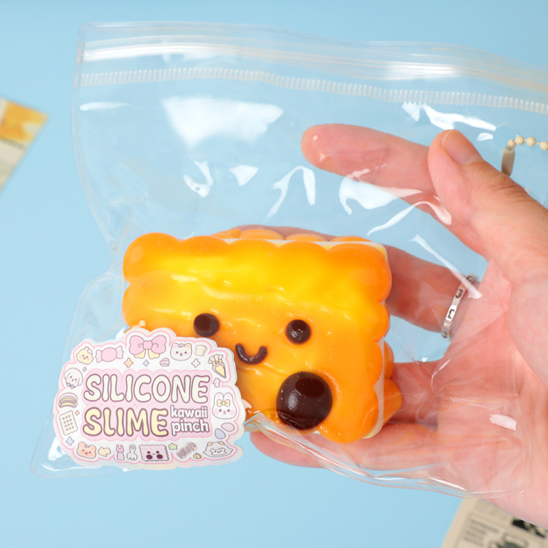 لعبة ضغط سيليكون بسكويت ساندويتش (أصفر)