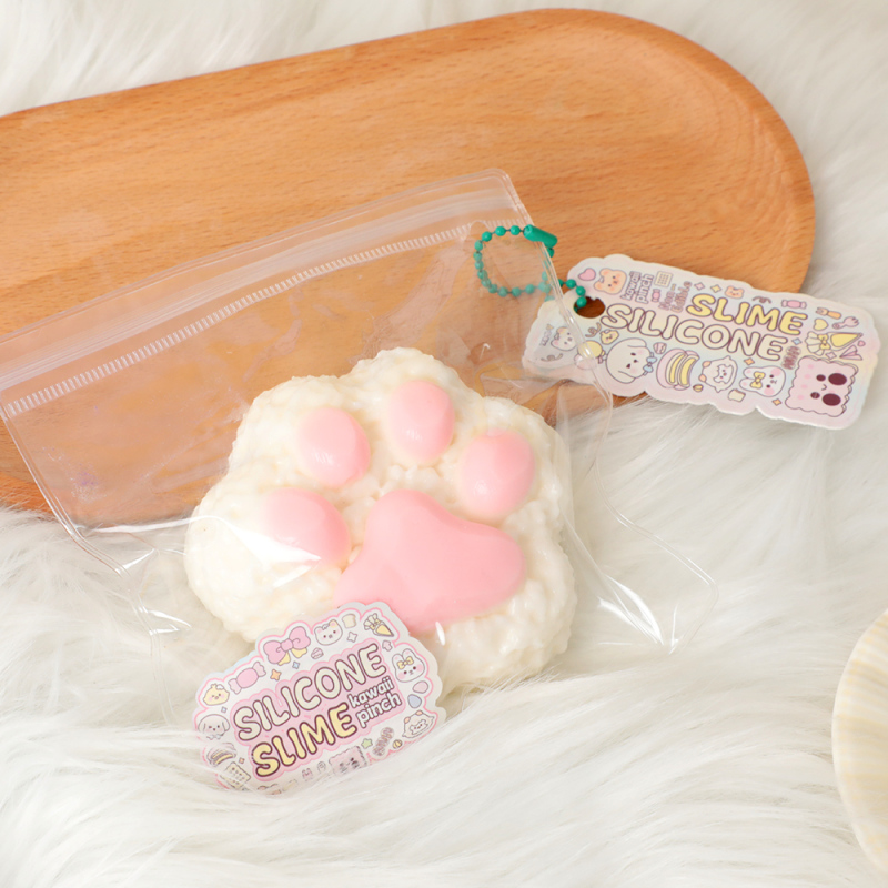 لعبة ضغط سيليكون مخلب قطة رول الأرز بالفراولة (وردي)