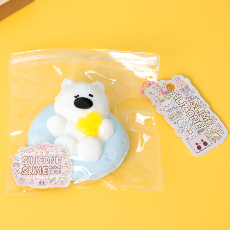 لعبة ضغط سيليكون هايلاند الغربي بحلقة سباحة (أبيض)