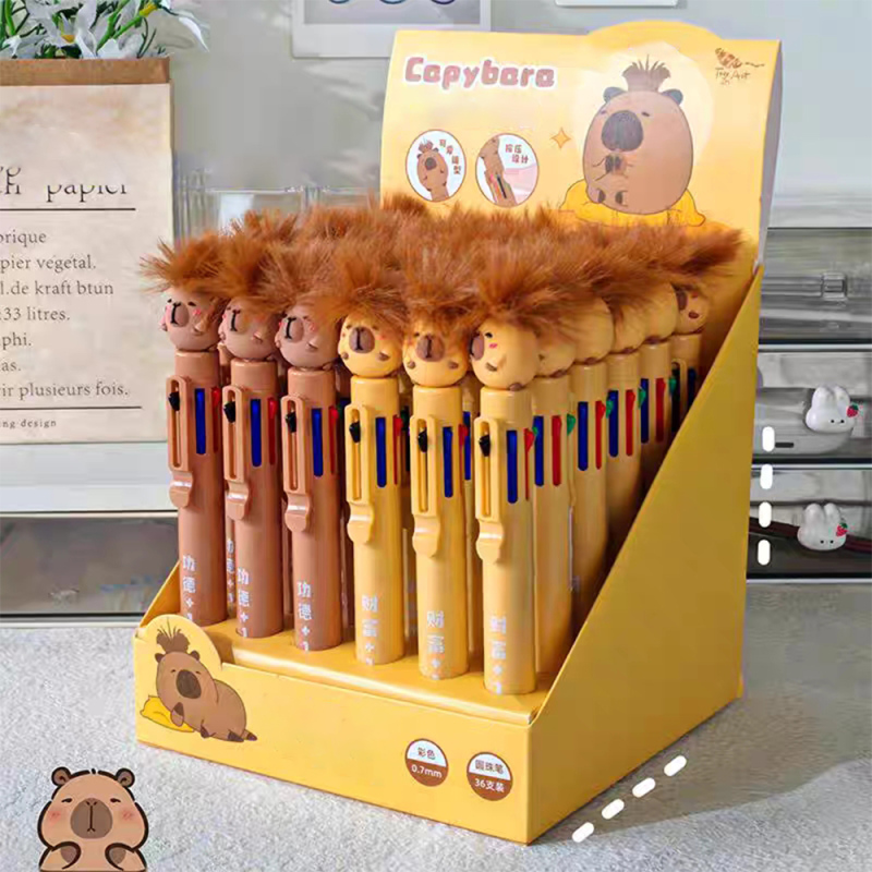 قلم جاف 8 في 1 سلسلة الكابيبارا اللطيفة 0.7 مم