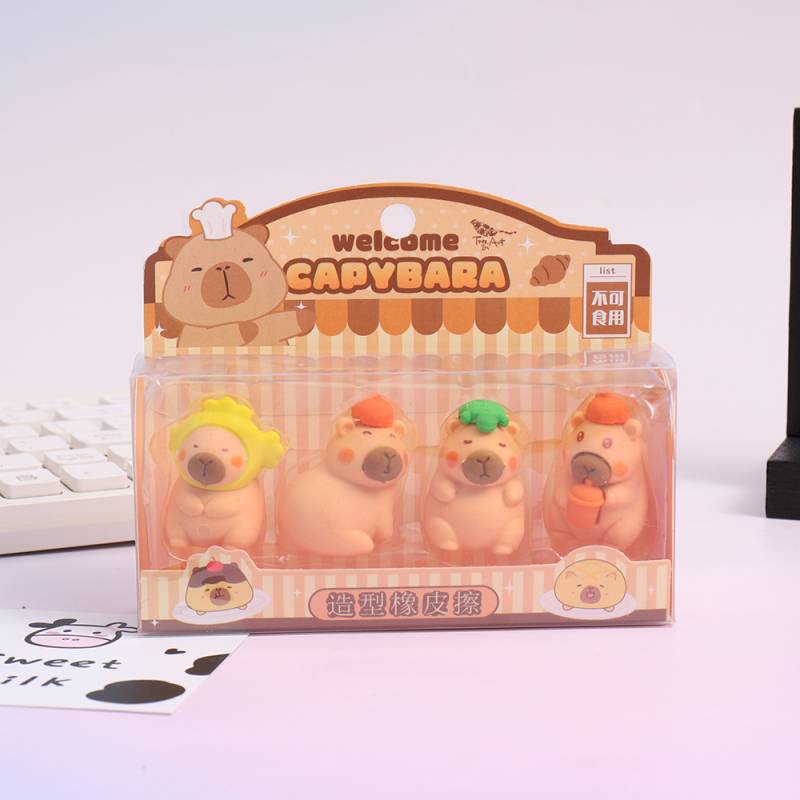 طقم ممحاة تصفيف سلسلة الكابيبارا (4 قطع)