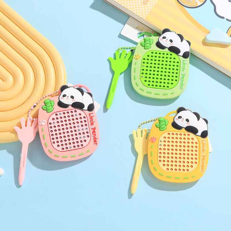 سلسلة مفاتيح تخفيف التوتر كرة فولاذية مغناطيسية باندا