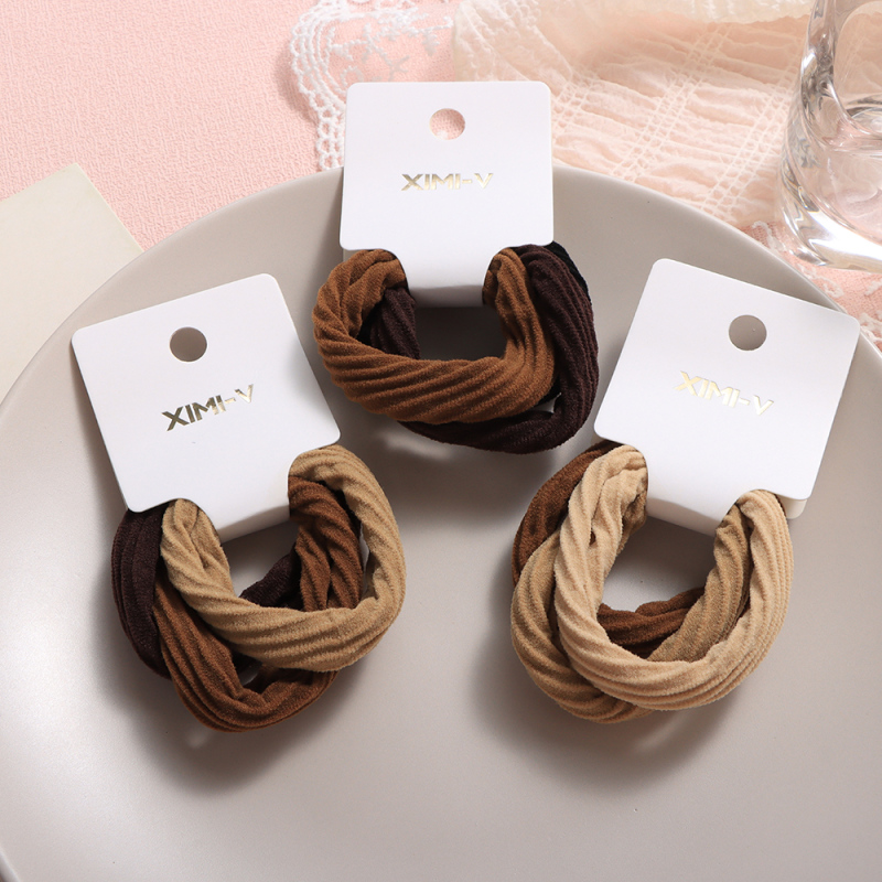 ربطات شعر أساسية سلسلة البني 3 قطع