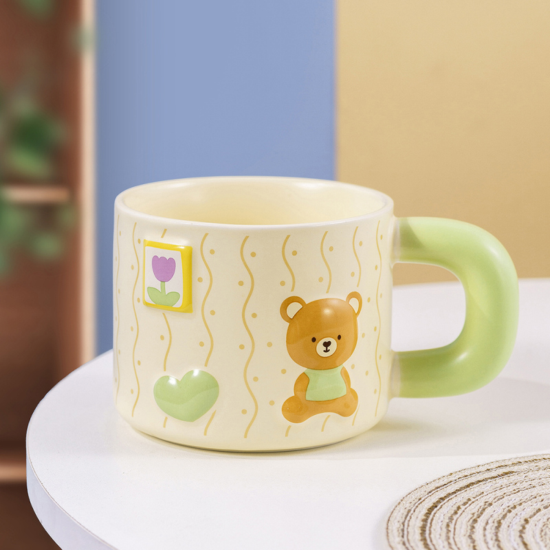 كوب سيراميك منزلي لطيف (بيج)