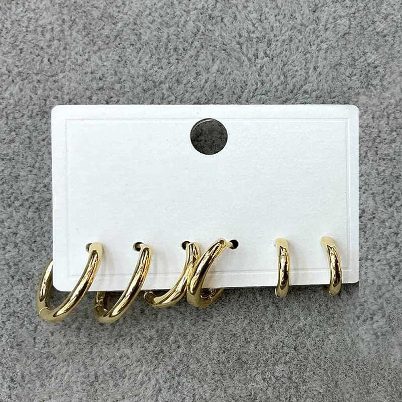 طقم أقراط دائرية ناعمة 3 أزواج رقم 03