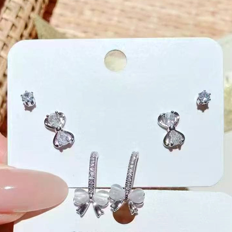 طقم أقراط أنيقة بعقدة 3 أزواج رقم 37