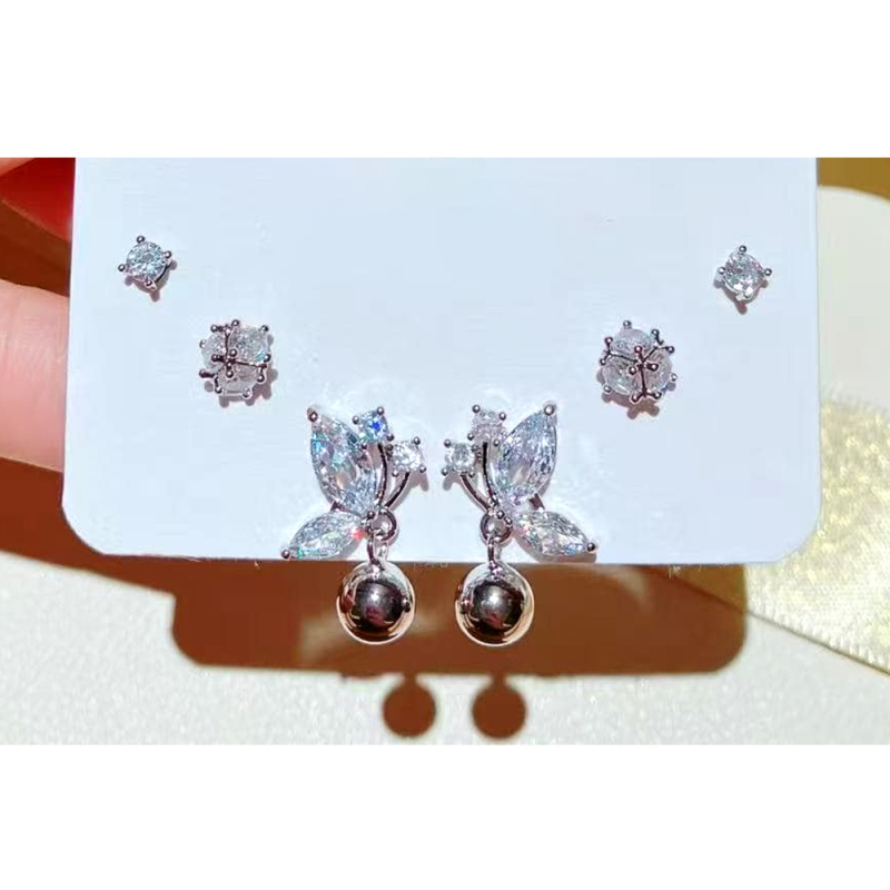 طقم أقراط أنيقة بعقدة 3 أزواج رقم 39