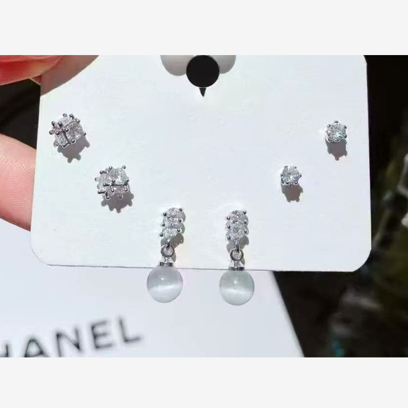 طقم أقراط أنيقة دائرية 3 أزواج رقم 41