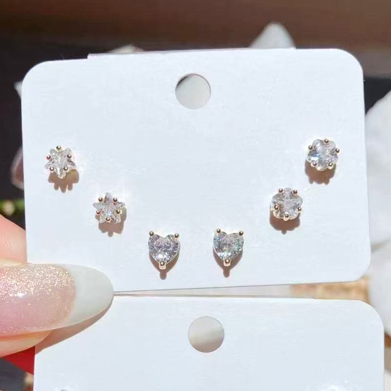 طقم أقراط رقيقة 3 أزواج رقم 50