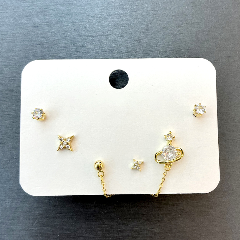 طقم أقراط رقيقة 3 أزواج رقم 88