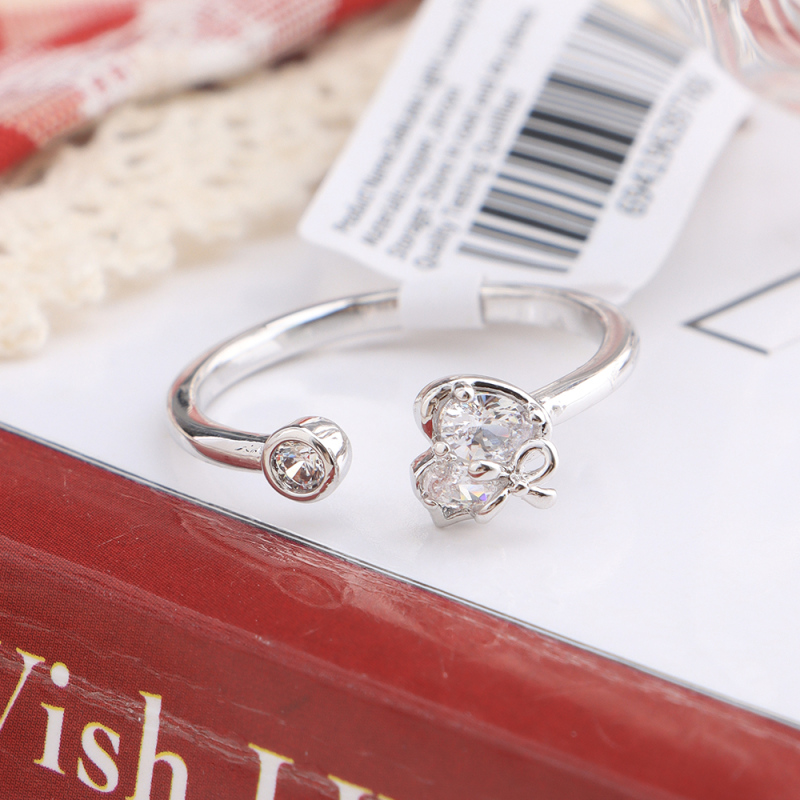 خاتم مفتوح زركون فاخر خفيف رقم 01