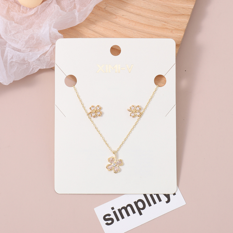 طقم مجوهرات سبيكة البرسيم ذو الأربع أوراق