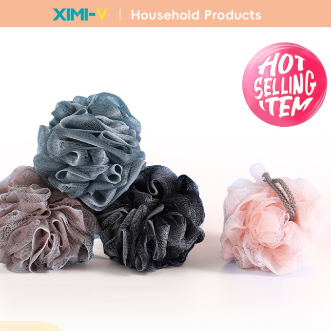 ليفة استحمام بحافة بيضاء متباينة اللون