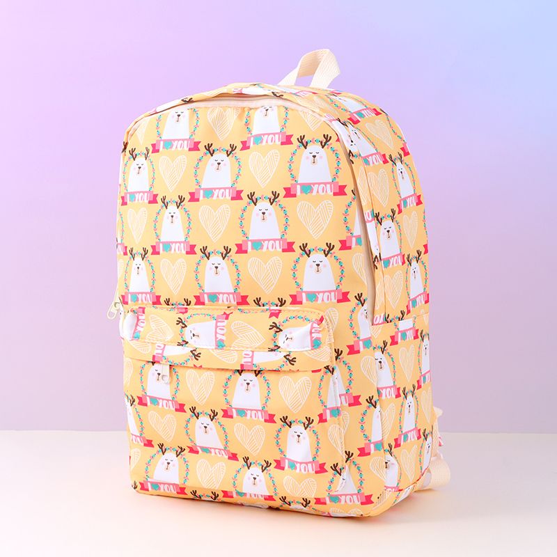 حقيبة ظهر مطبوعة كاجوال بقلب محب لون أصفر