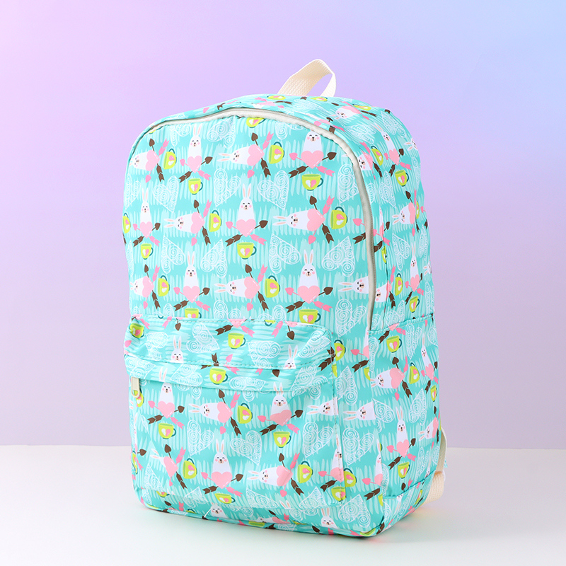 حقيبة ظهر مطبوعة كاجوال الأرنب لون أخضر