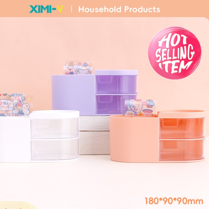 صندوق تخزين بلاستيك DIY للأدوات المكتبية الصغيرة