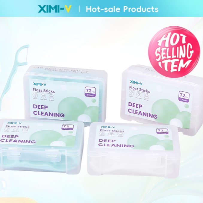 عيدان تنظيف الأسنان العميقة / محمولة علبتين كل منها 72 قطعة