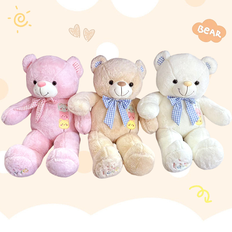 دمية دب بطبعة قطة (كبير) (75 سم)