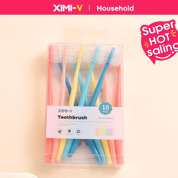 فرش أسنان دوبامين بشعيرات ماكرون ناعمة (10 قطع)