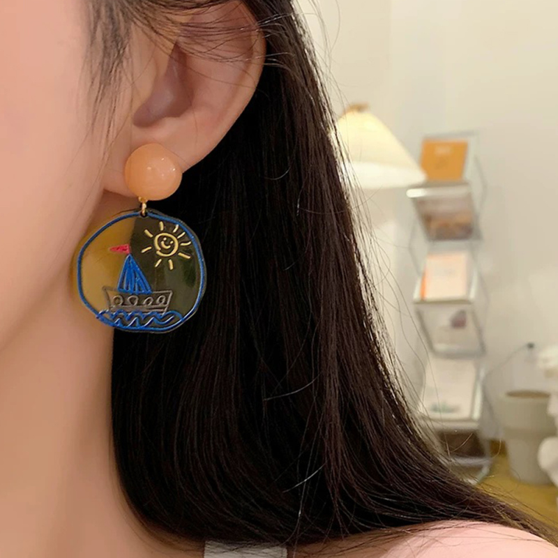 أقراط مسمار قارب شراعي بحري