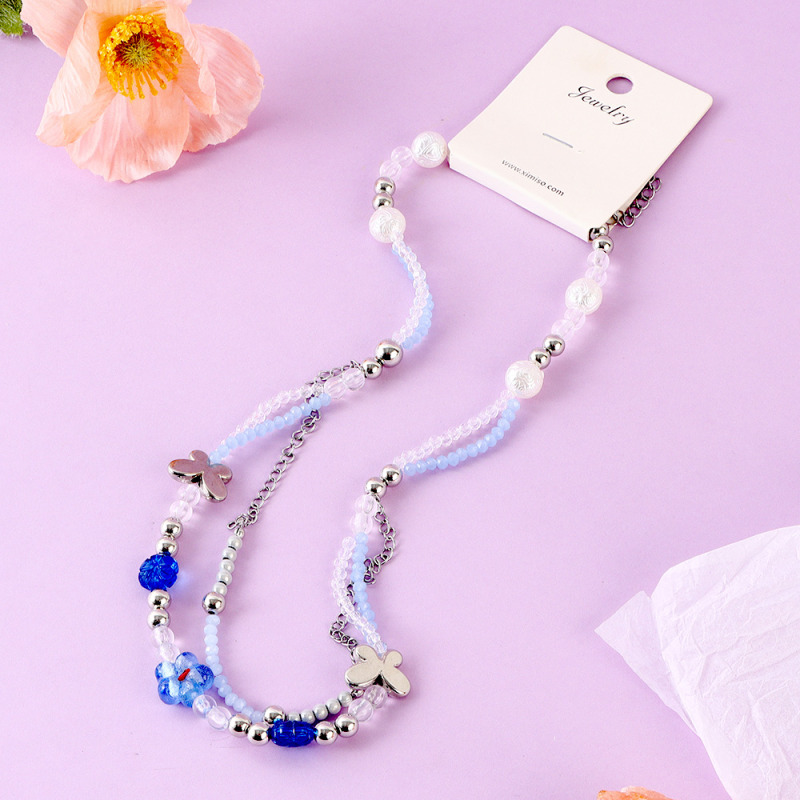 قلادة خرز زهيرات زرقاء