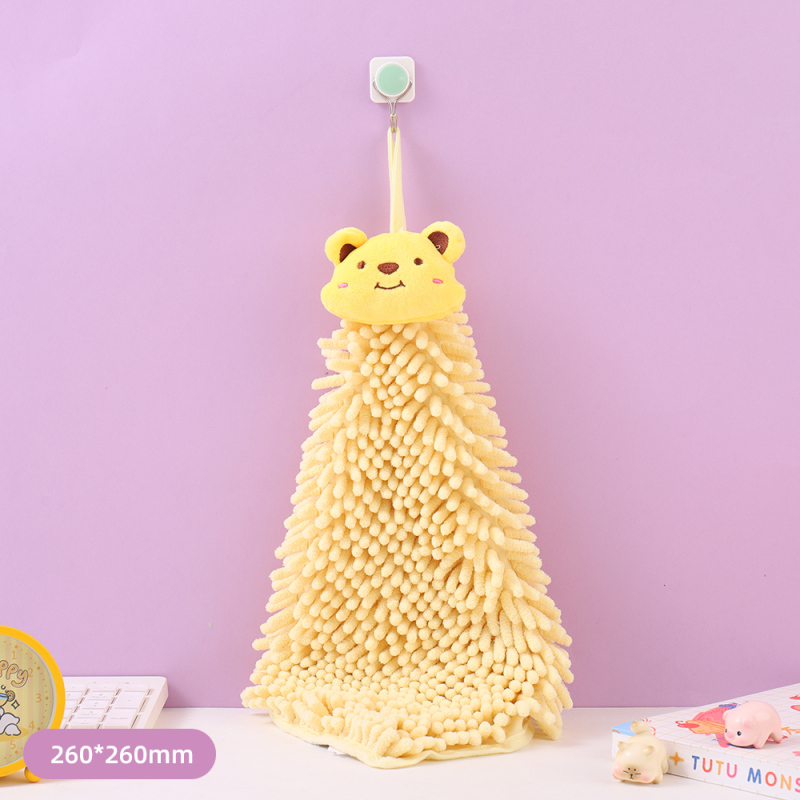 منشفة يد شينيل بشكل دب لطيف