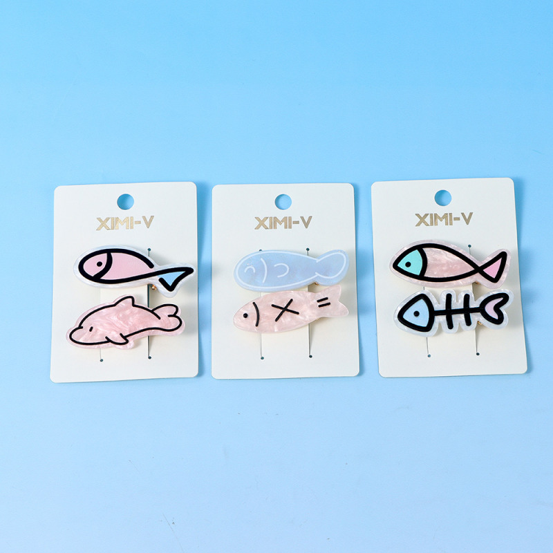 مشابك شعر بشكل عظم السمك الإبداعي (طقم)