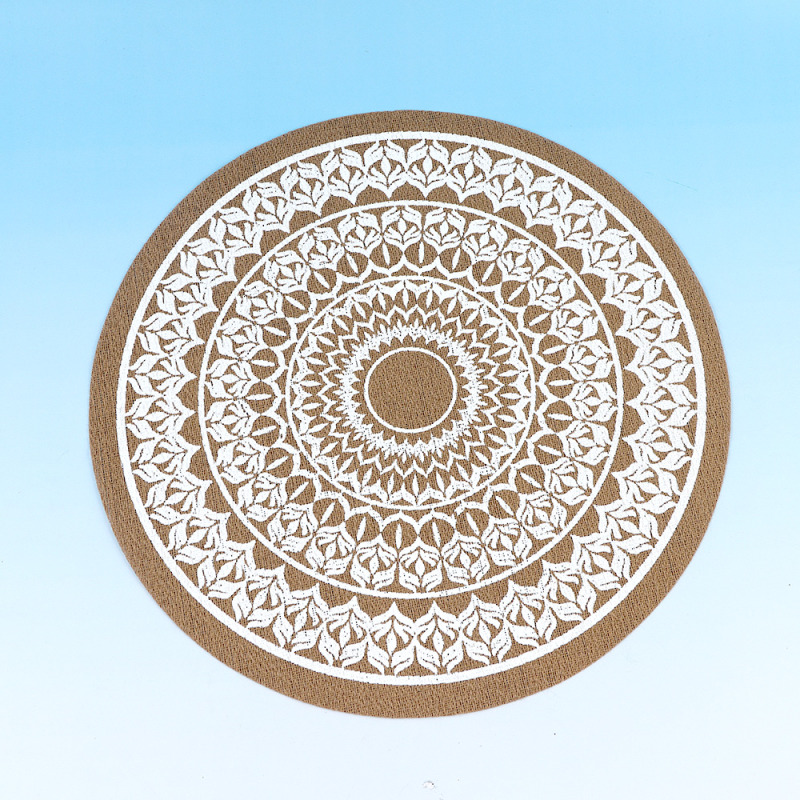 حصيرة مستديرة بتصميم تسلين الشمالي (قهوة)