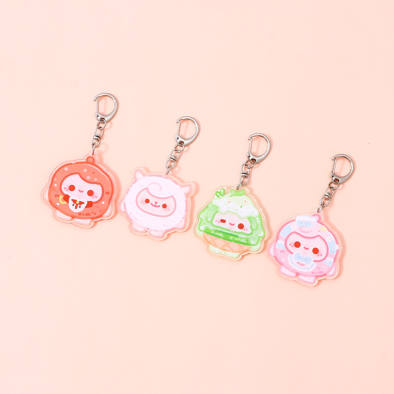 سلسلة مفاتيح أكريليك كرتون لطيف