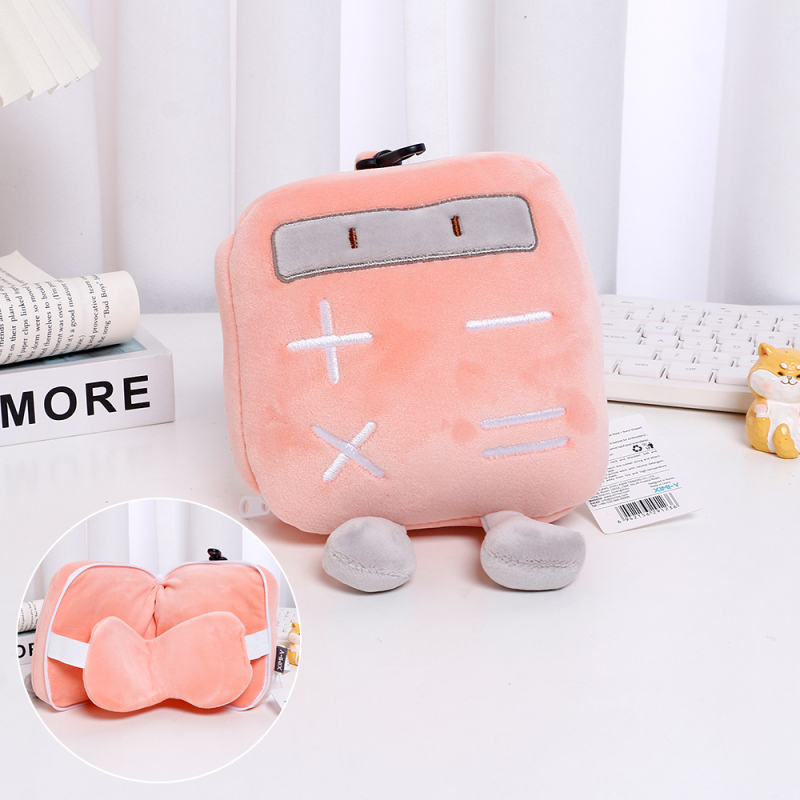 قناع عين حاسبة مضحك مع وسادة على شكل عظمة 2 في 1 (وردي)