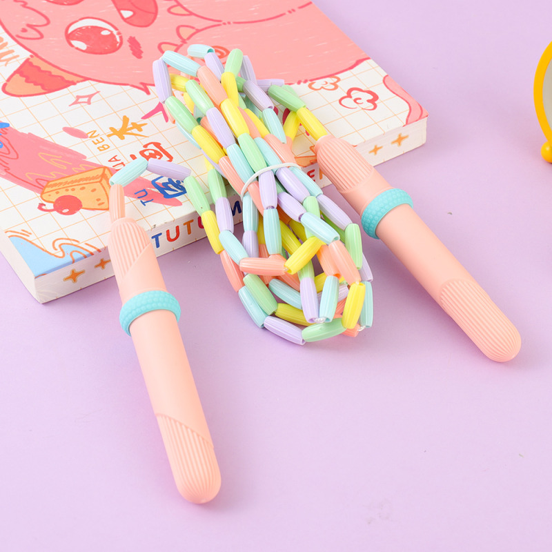 حبل قفز سيليكون ملون مانع للانزلاق (وردي)