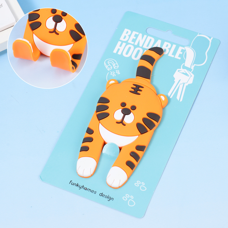 مغناطيس ثلاجة بخطاف متعدد الوظائف على شكل حيوان (نمر صغير)