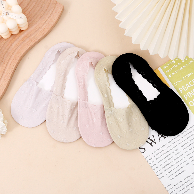 جوارب نسائية غير مرئية من الدانتيل الهندسي (زوجان)