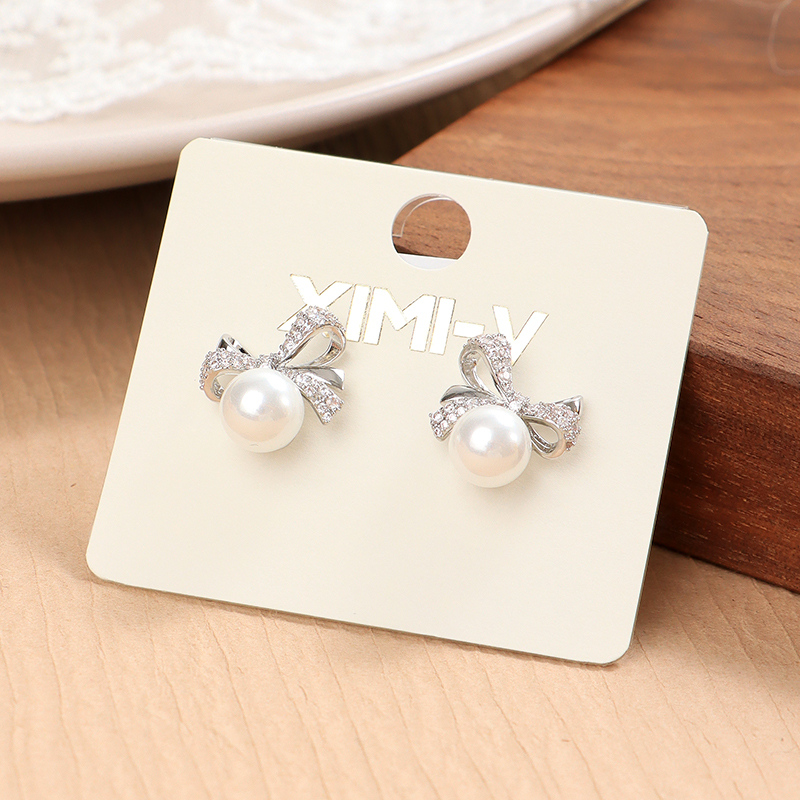 أقراط مسمار سلسلة خرز بإبرة فضة 925 رقم 8