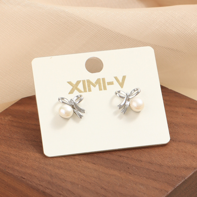 أقراط مسمار سلسلة خرز بإبرة فضة 925 رقم 20